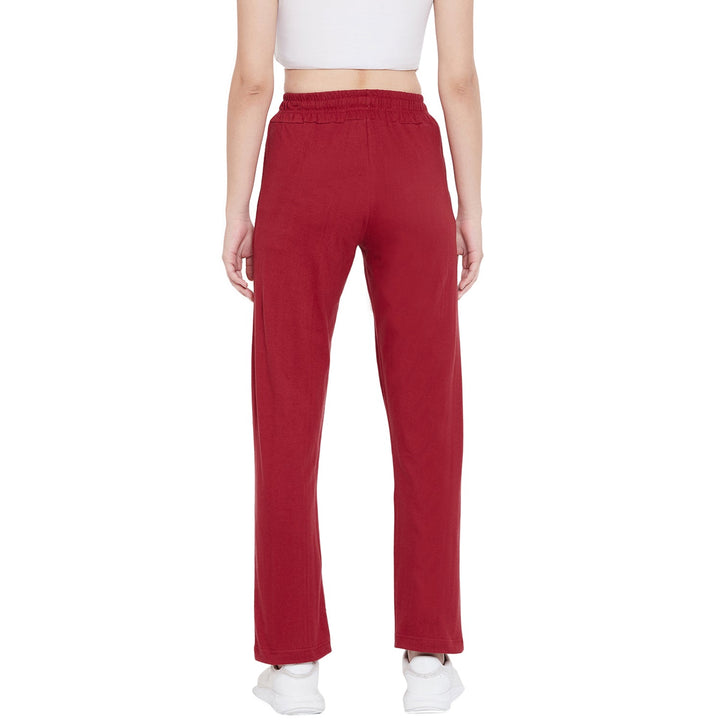 Maroon Cotton Track Pants