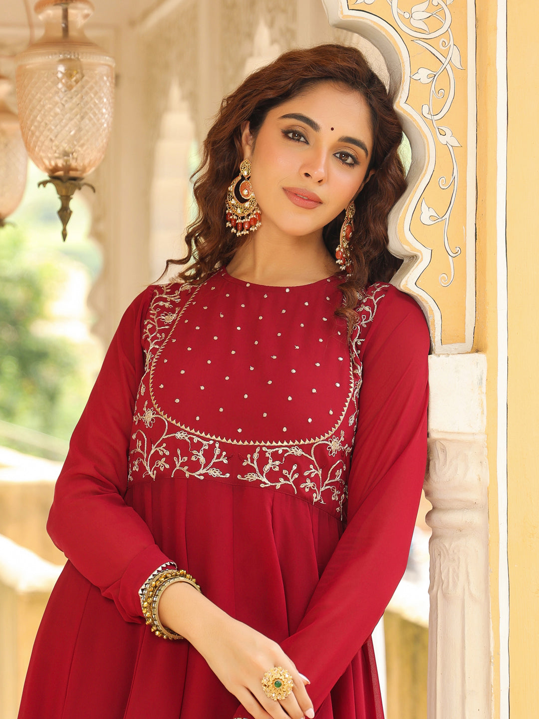 Maroon-Georgette-Embroidered-Anarakali-Set