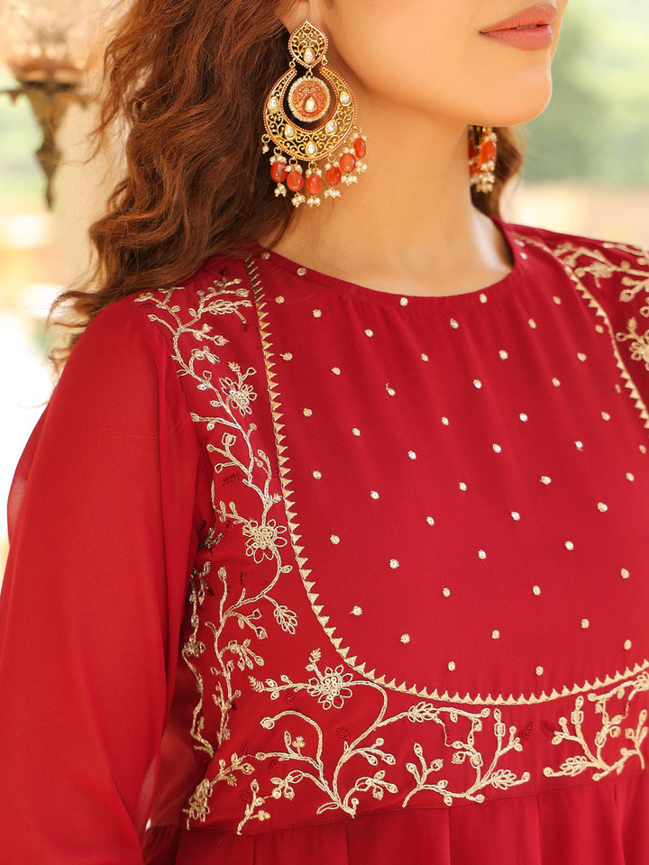 Maroon-Georgette-Embroidered-Anarakali-Set