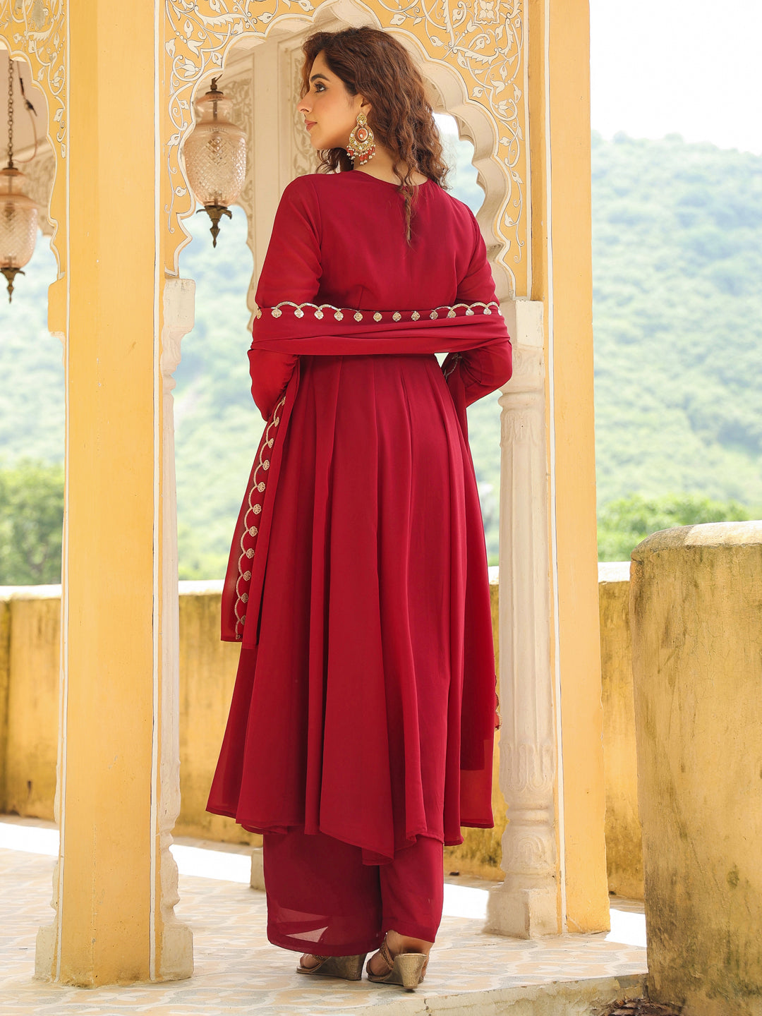 Maroon-Georgette-Embroidered-Anarakali-Set