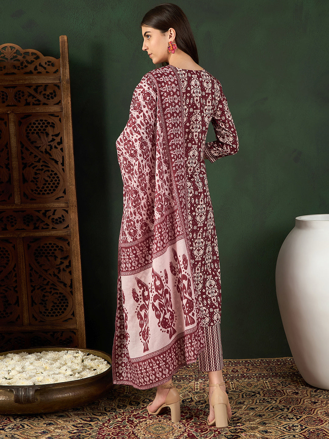 Maroon-Rayon-Blend-Ethnic-Motifs-Printed-3-Piece-Kurta-Set