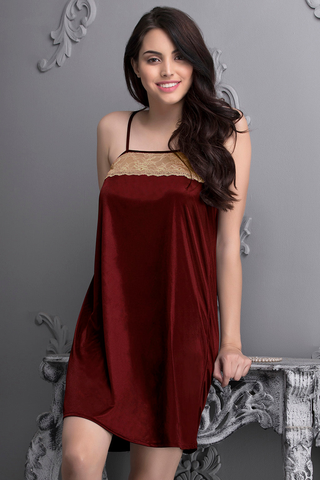 Maroon-Satin-7-Pc-Nightwear-Set