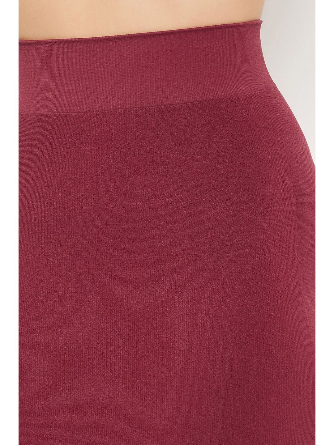 Maroon Spandex Saree Shapewear with Drawstring