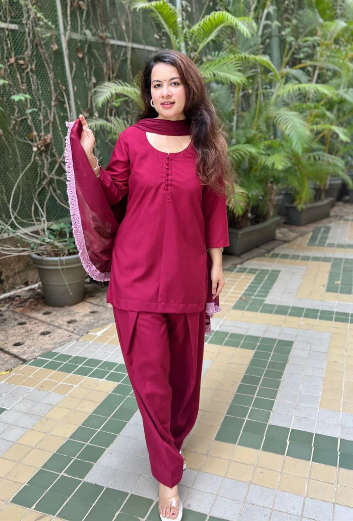 Maroon-Pure-Cotton-Potli-Farsi-3-Piece-Salwar-Set