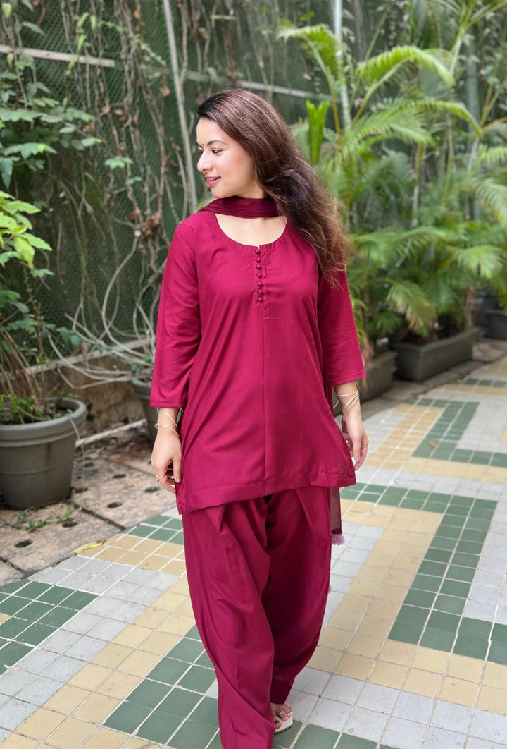Maroon-Pure-Cotton-Potli-Farsi-3-Piece-Salwar-Set