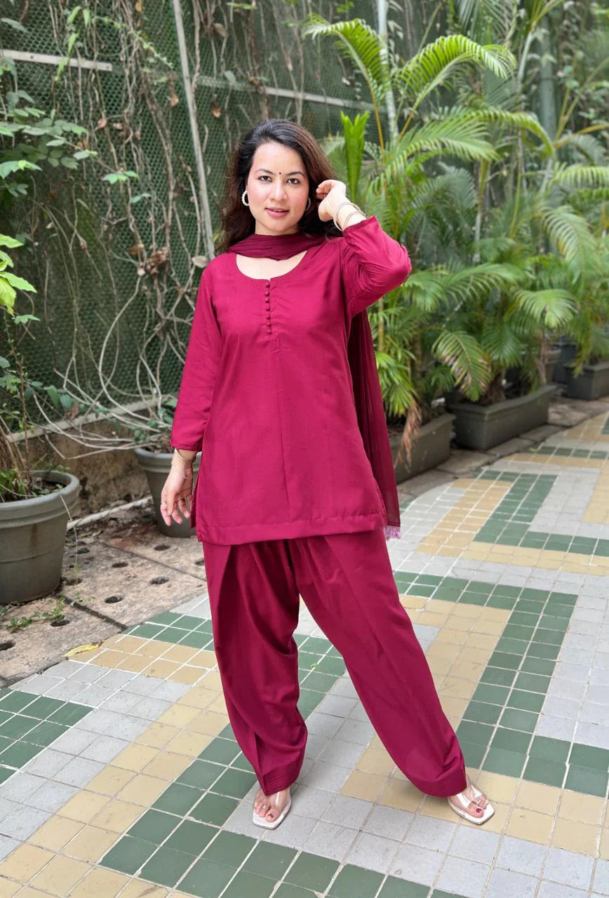 Maroon-Pure-Cotton-Potli-Farsi-3-Piece-Salwar-Set