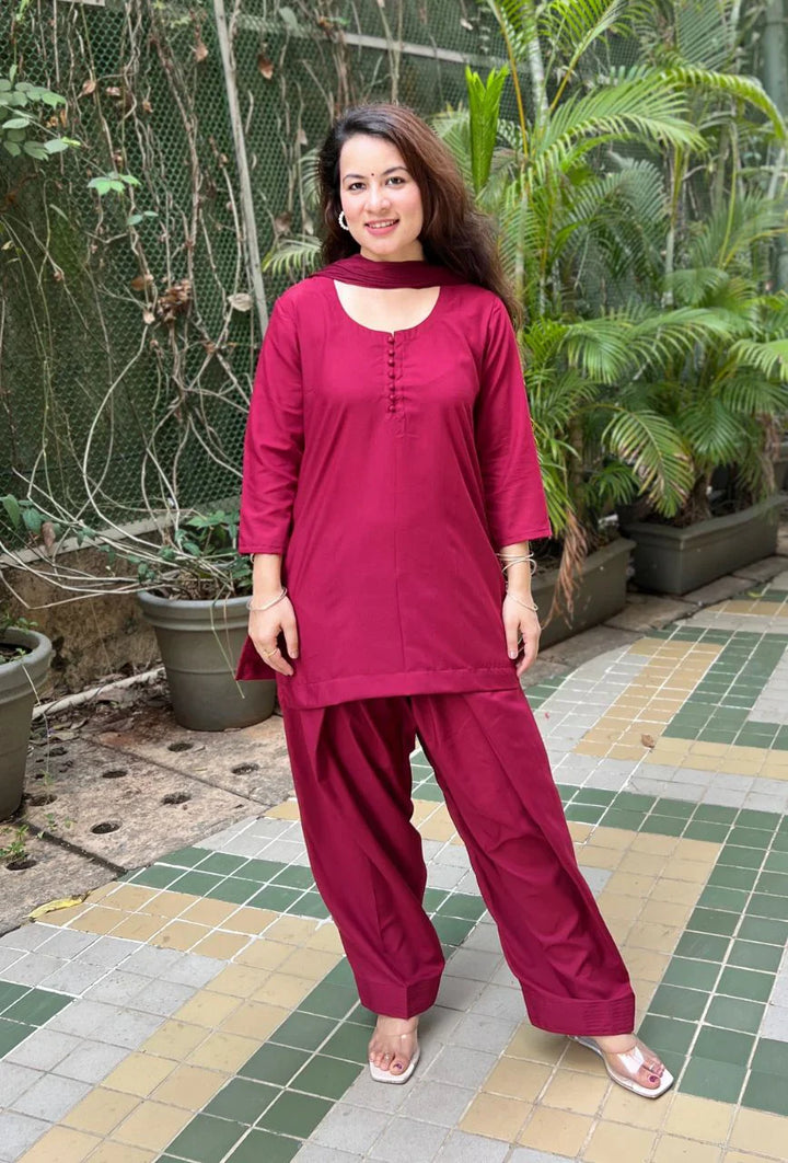 Maroon-Pure-Cotton-Potli-Farsi-3-Piece-Salwar-Set