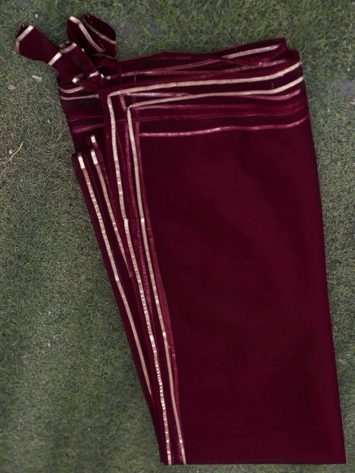 Maroon-Viscose-Rayon-with-Strap-Flared-3-Piece-Kurta-Set