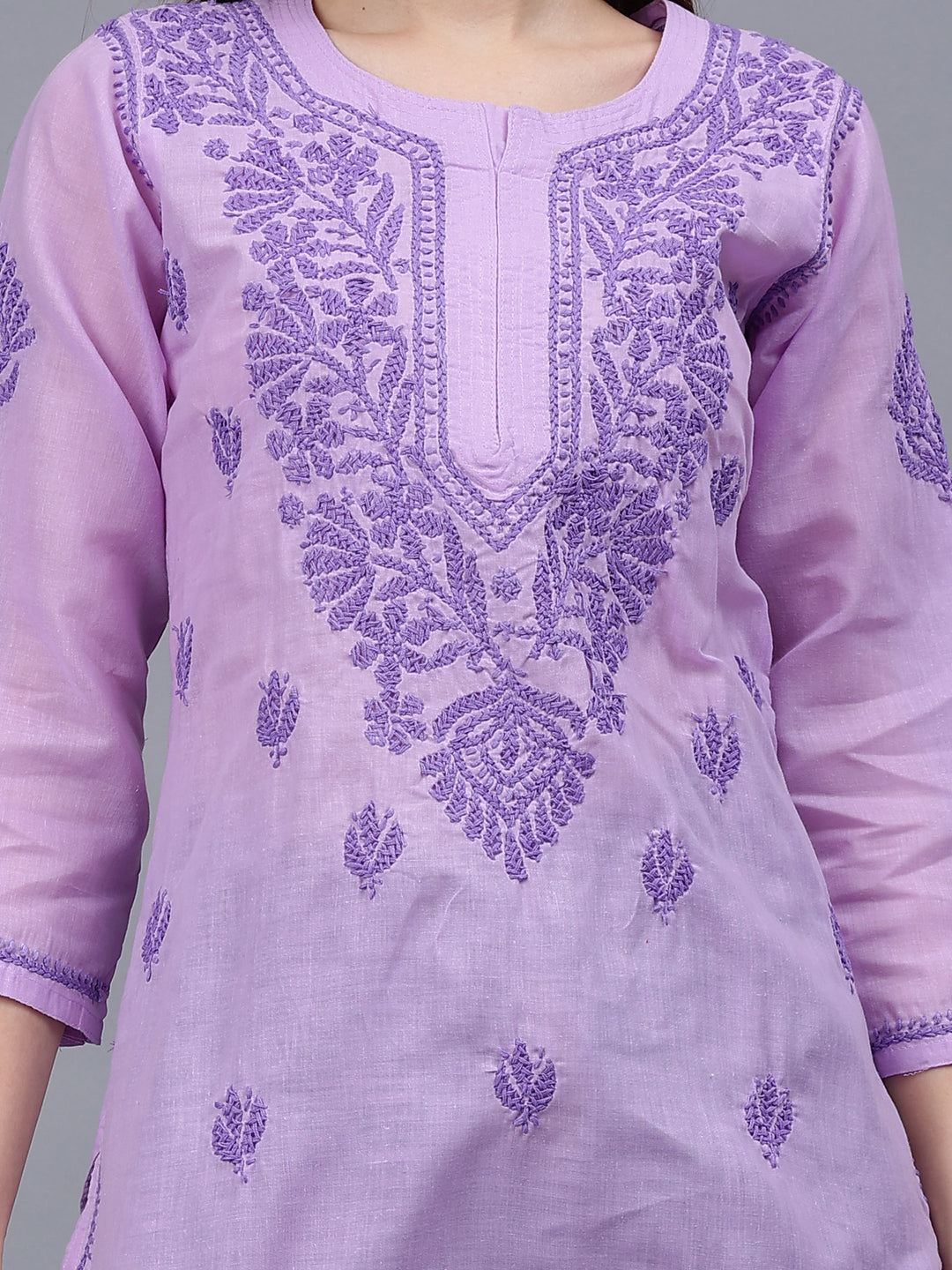 Mauve-Cotton-Embroidered-Chikankari-Tunic