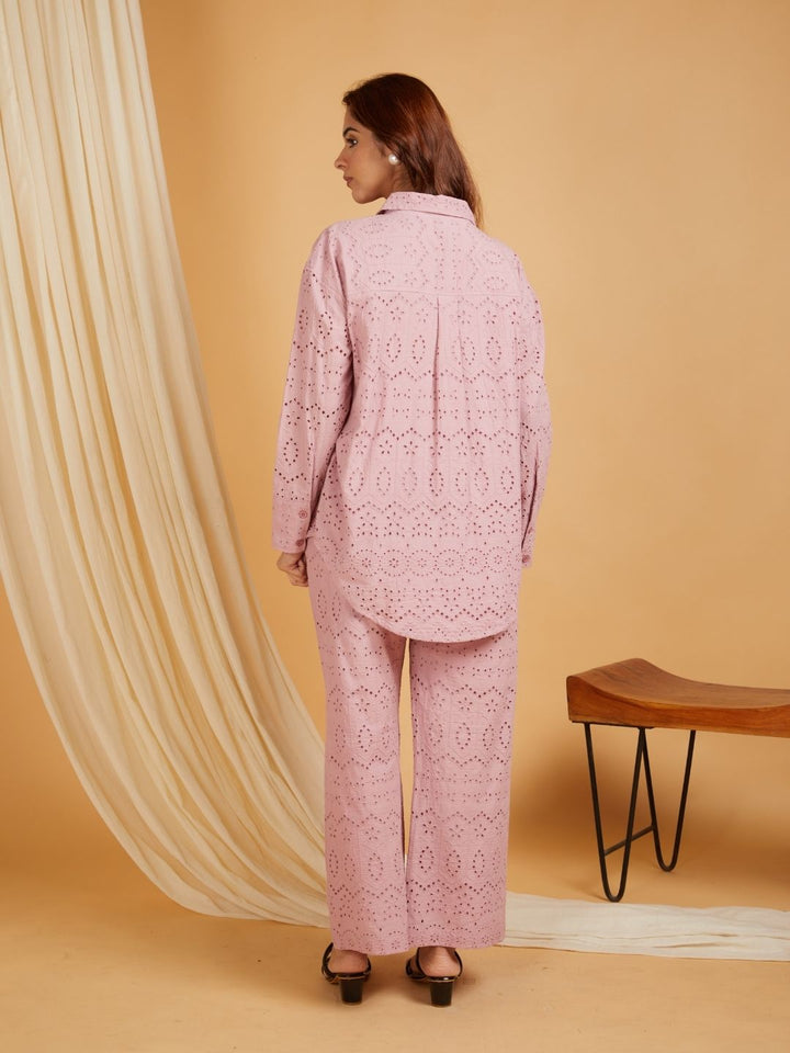 Mauve-Cotton-Embroidered-Shirt-Collar-Co-Ord-Set