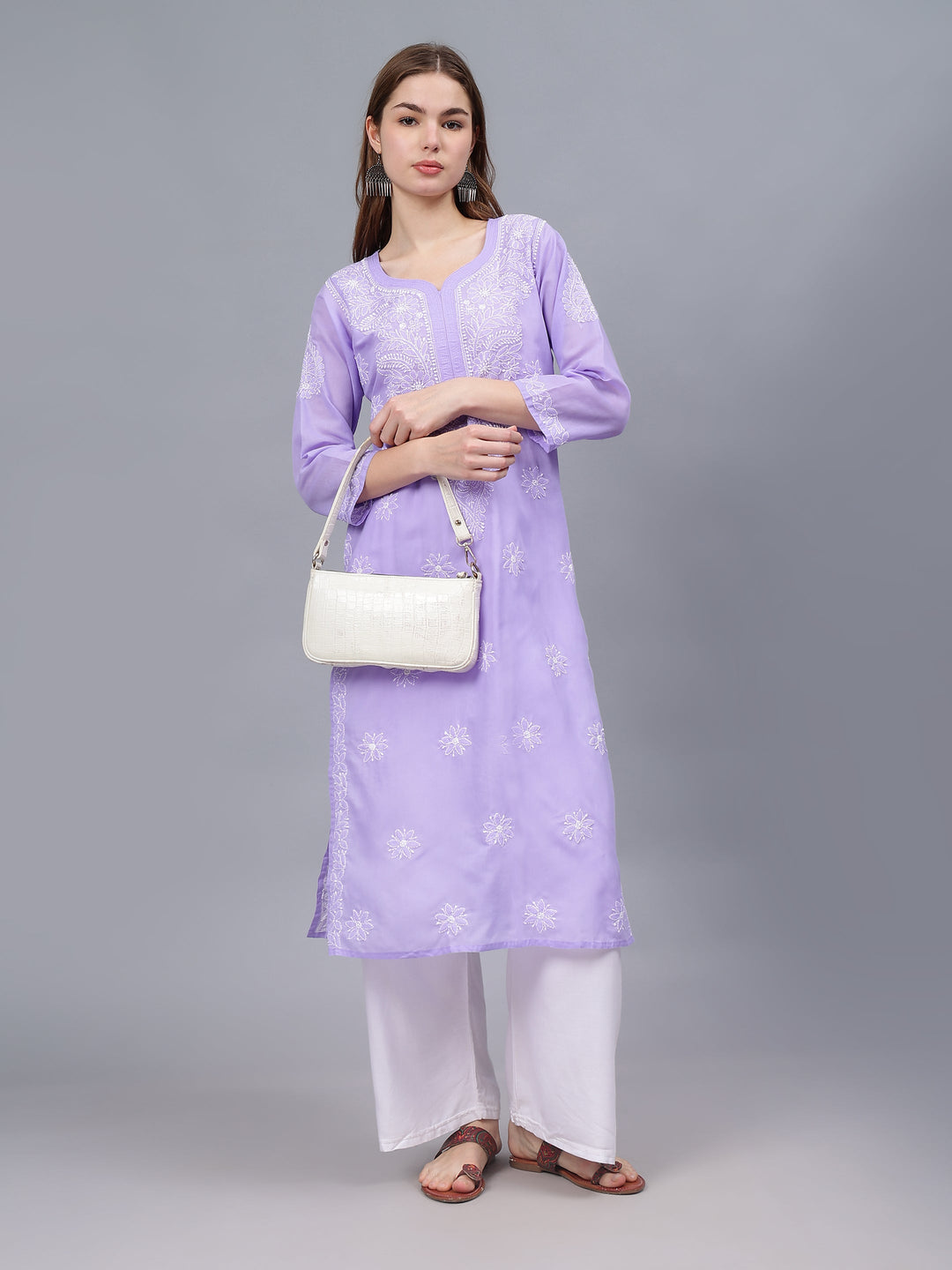 Mauve-Cotton-Hand-Embroidered-Chikankari-Kurti