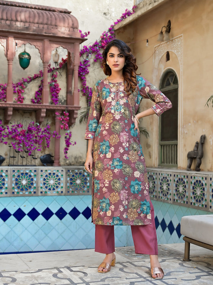 Mauve-Silk-Blend-Thread-Work-2-Piece-Kurta-Set