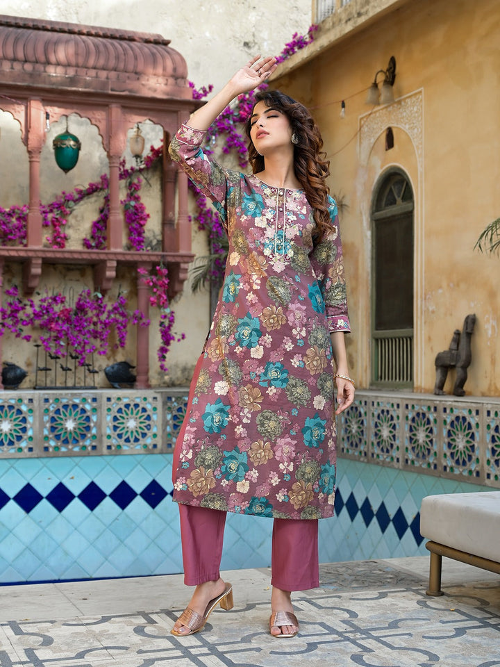 Mauve-Silk-Blend-Thread-Work-2-Piece-Kurta-Set