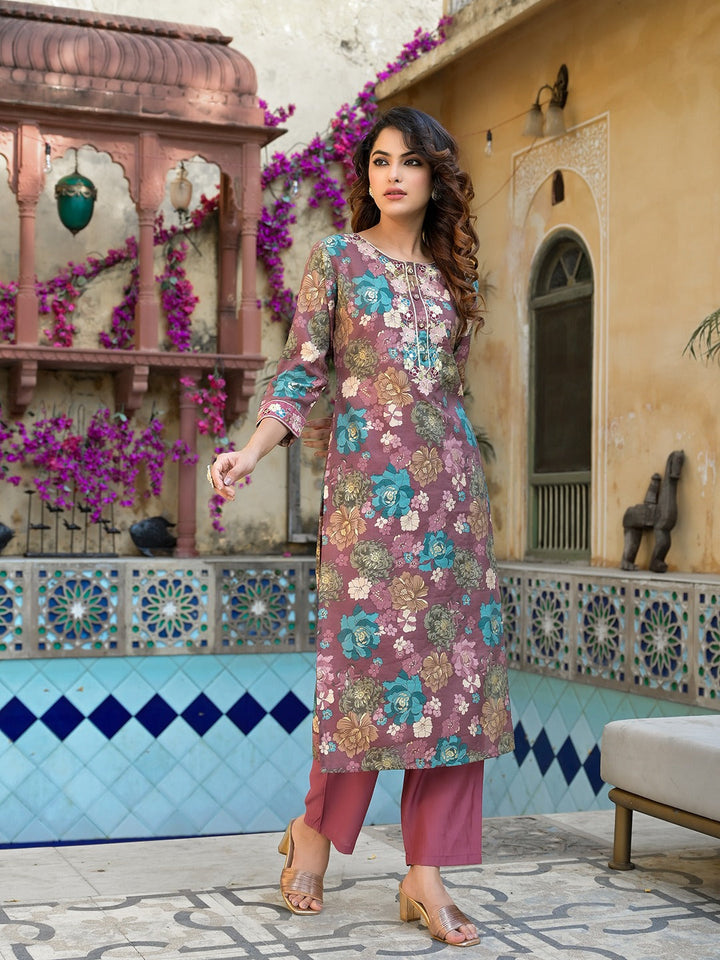 Mauve-Silk-Blend-Thread-Work-2-Piece-Kurta-Set