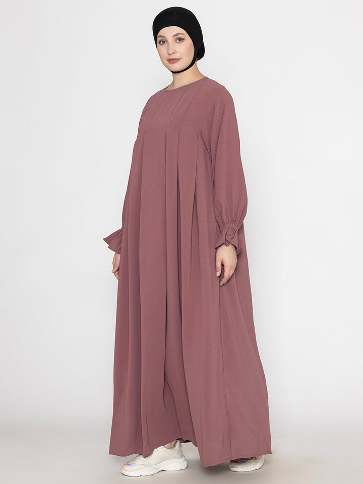 Mauve-Polyester-Crickeled-Front-Pleated-Abaya