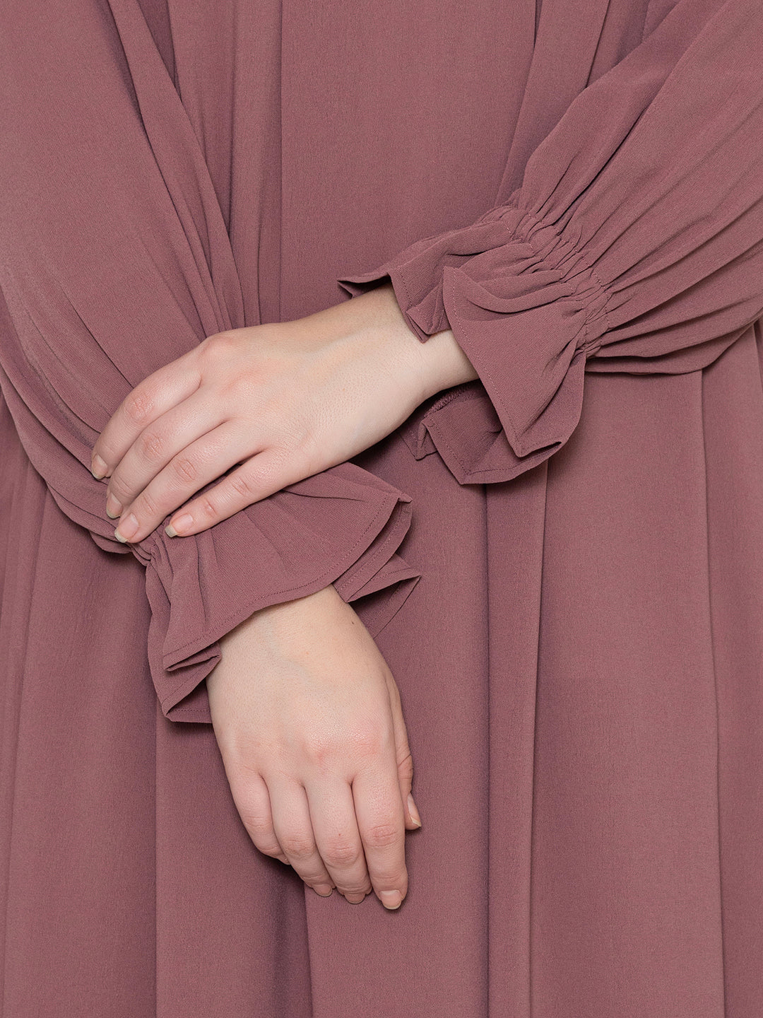 Mauve-Polyester-Crickeled-Front-Pleated-Abaya