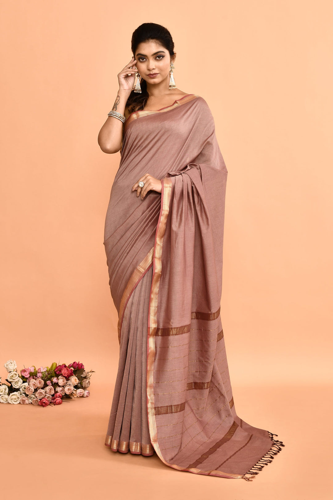 Mauve-Pure-Cotton-Maheshwari-Saree