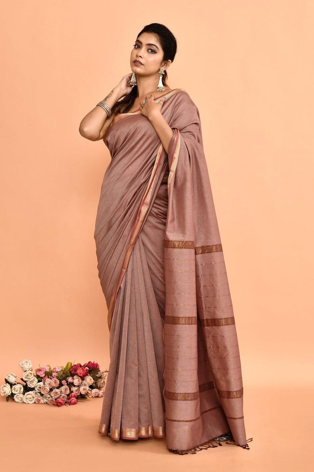 Mauve-Pure-Cotton-Maheshwari-Saree