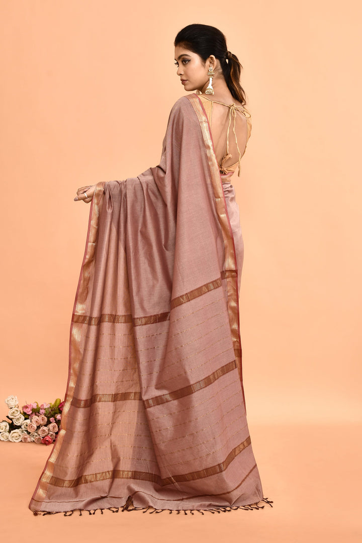 Mauve-Pure-Cotton-Maheshwari-Saree