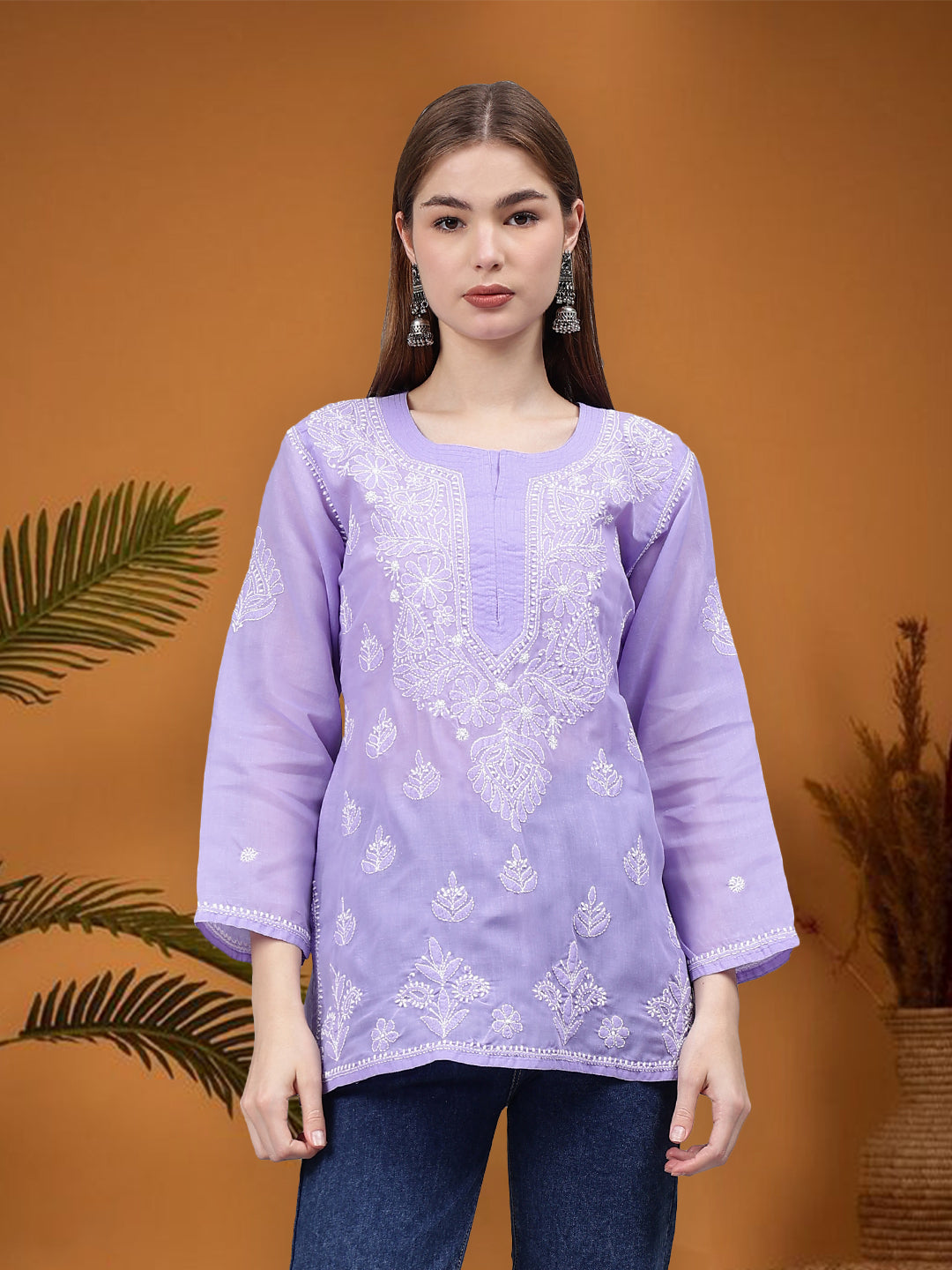 Mauve-Terivoil-Cotton-Embroidered-Chikankari-Tunic