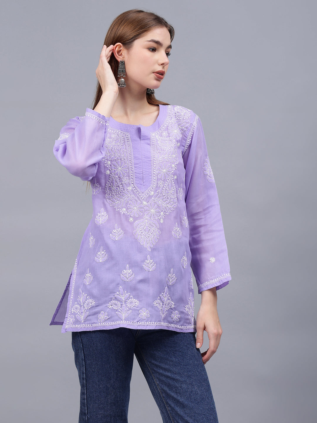 Mauve-Terivoil-Cotton-Embroidered-Chikankari-Tunic