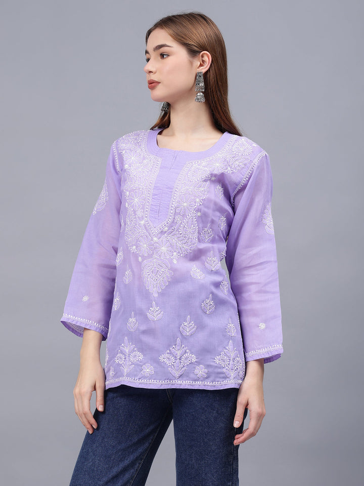 Mauve-Terivoil-Cotton-Embroidered-Chikankari-Tunic