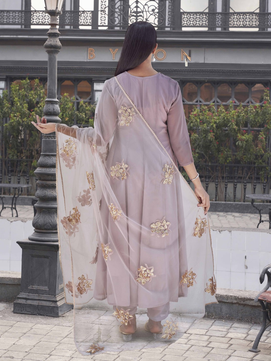 Mauve-Cotton-Blend-Anarkali-Flared-3-Piece-Kurta-Set