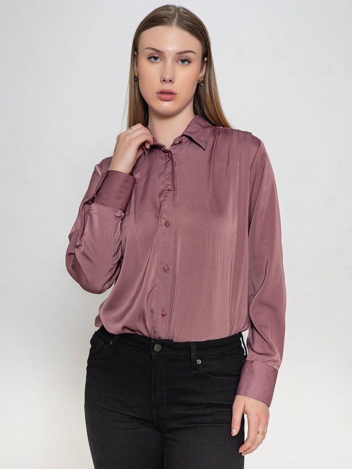 Mauve-Pink--100%-Polyester-Shirt-ONLY