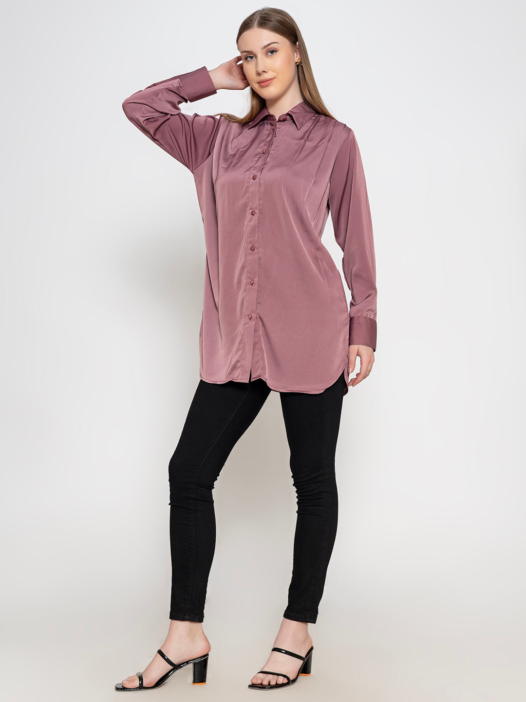 Mauve-Pink--100%-Polyester-Shirt-ONLY