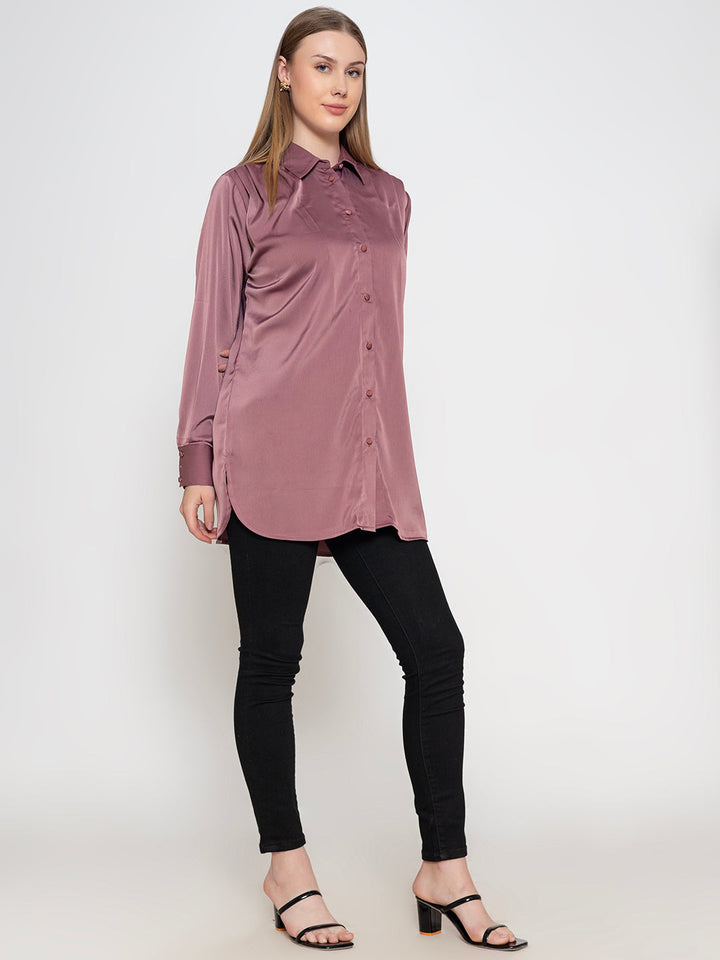 Mauve-Pink--100%-Polyester-Shirt-ONLY
