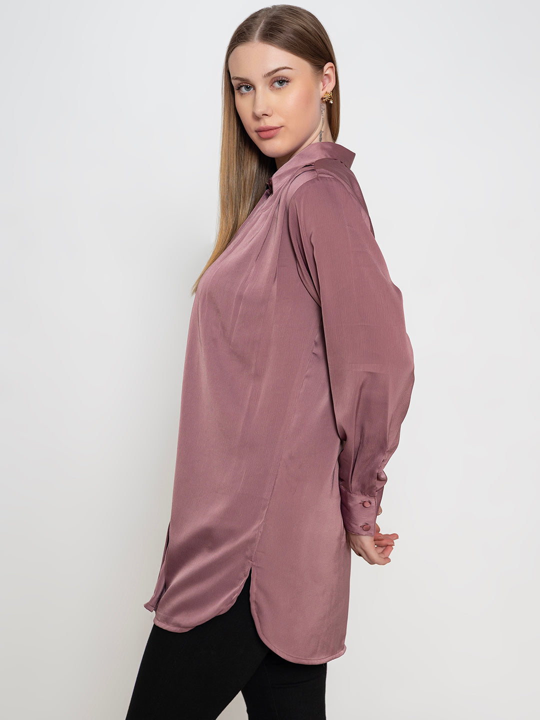 Mauve-Pink--100%-Polyester-Shirt-ONLY