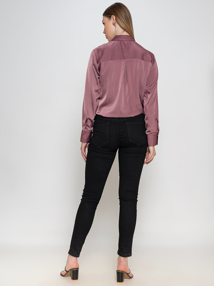 Mauve-Pink--100%-Polyester-Shirt-ONLY