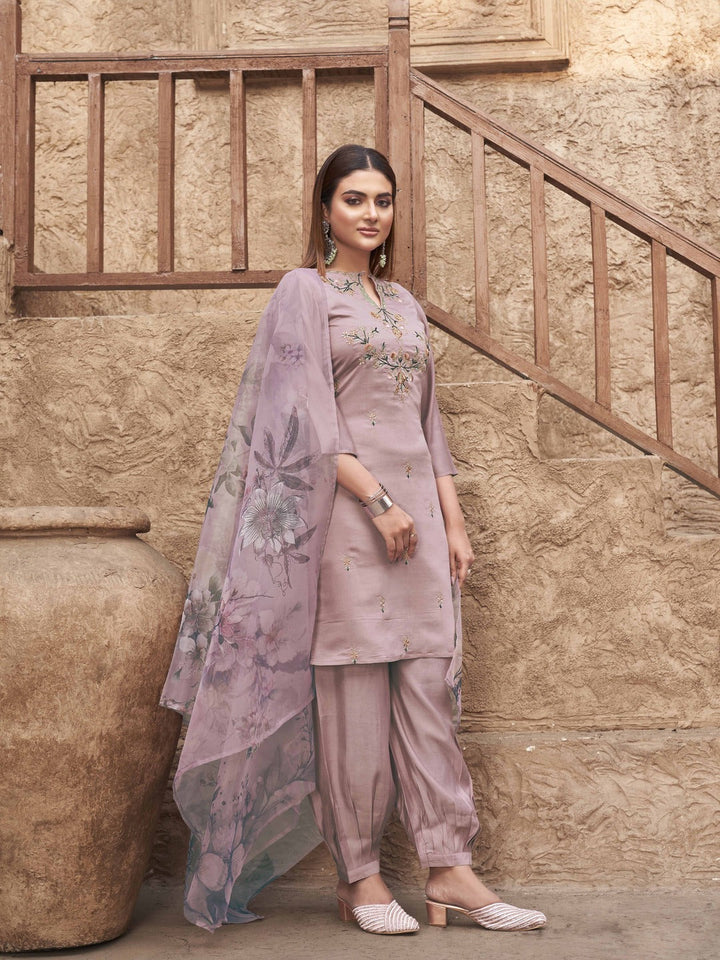 Mauve-Silk-Blend-Embroidered-3-Piece-Kurta-Set