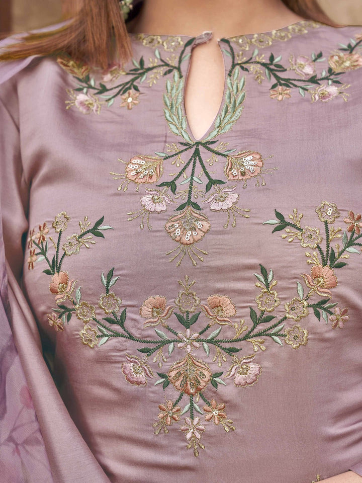 Mauve-Silk-Blend-Embroidered-3-Piece-Kurta-Set