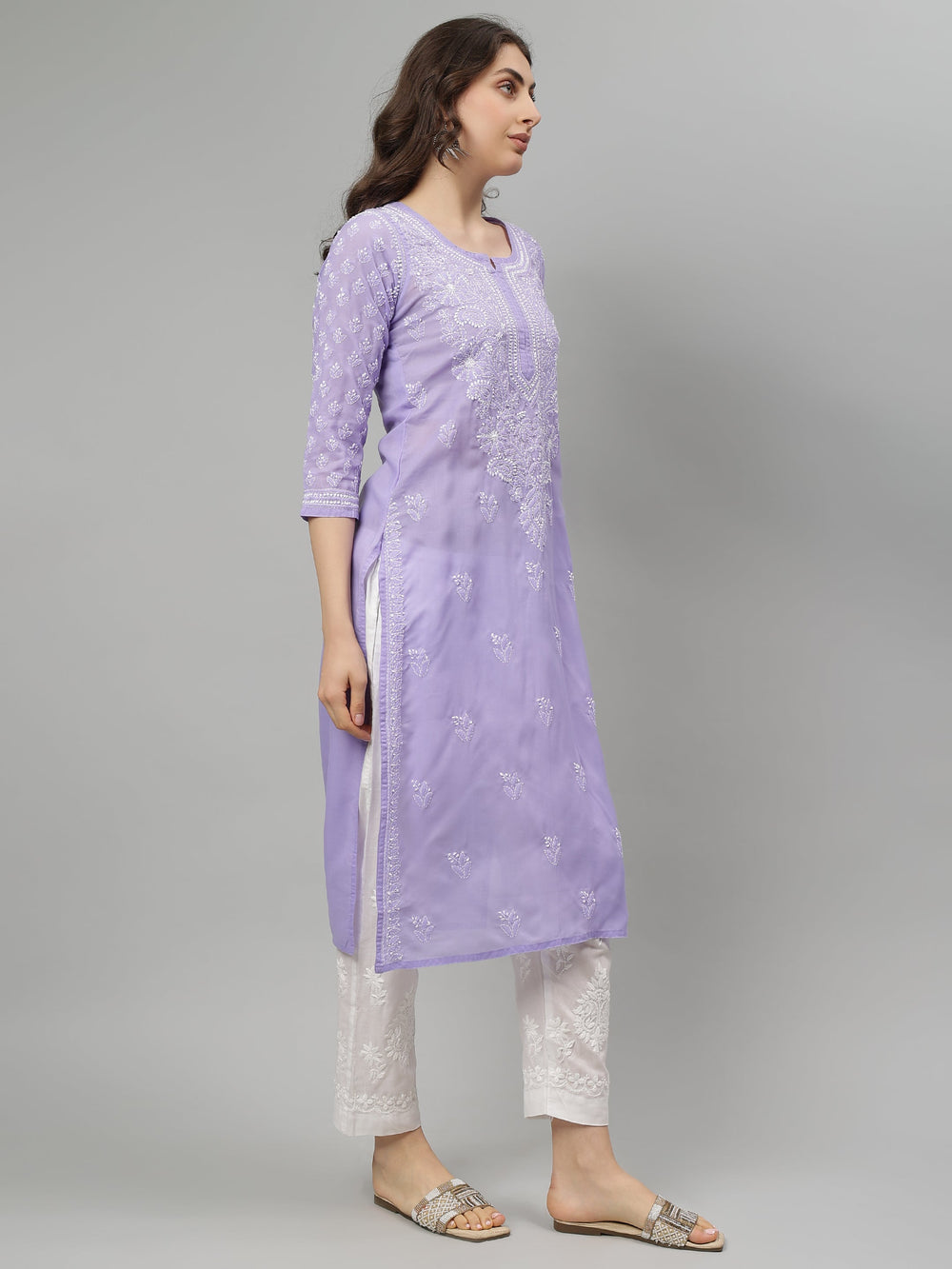 Mauve-Terivoil-Cotton-Embroidered-Chikankari-Kurta-Only