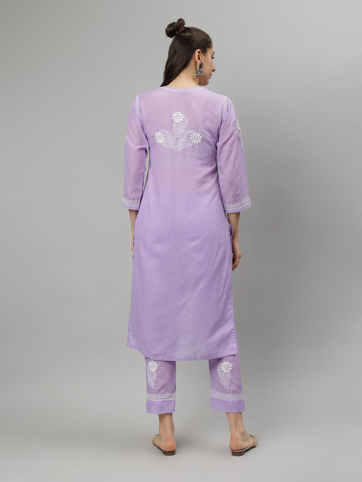 Mauve-Terivoil-Cotton-Lucknowi-Chikankari-Kurta-Set