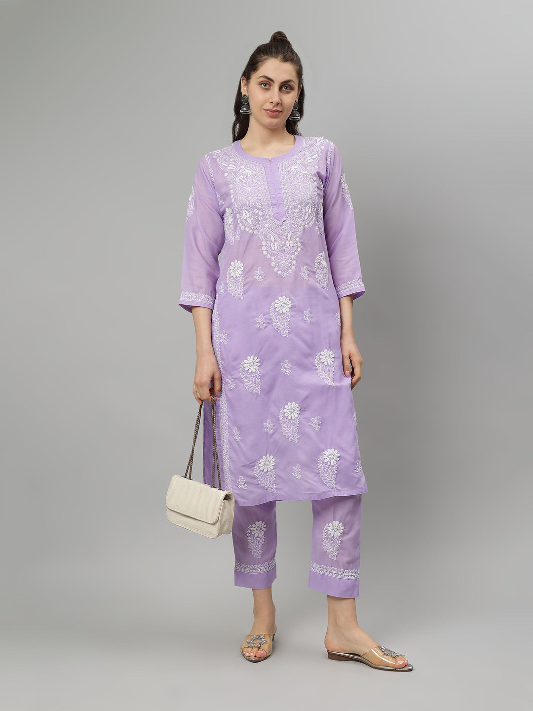 Mauve-Terivoil-Cotton-Lucknowi-Chikankari-Kurta-Set