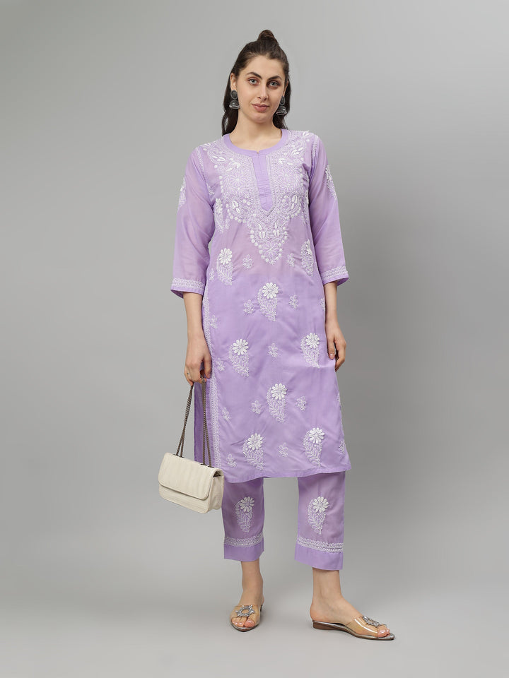 Mauve-Terivoil-Cotton-Lucknowi-Chikankari-Kurta-Set