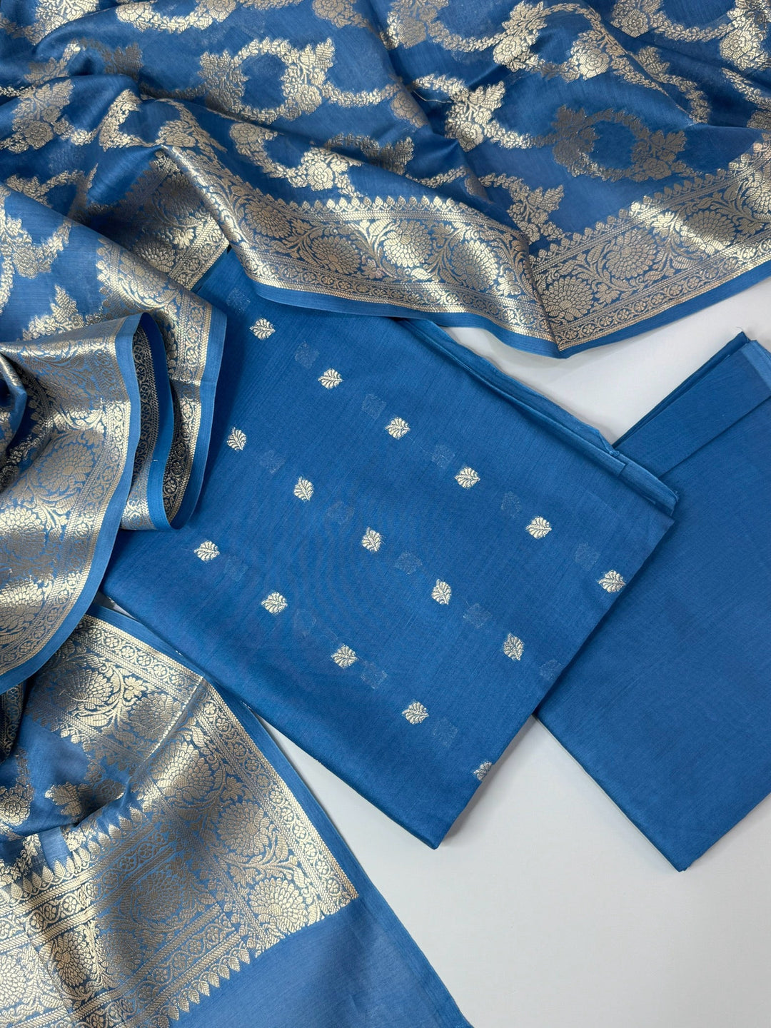 Midnight-Blue-Pure-Chanderi-Silk-3-Piece-Kurta-Sets