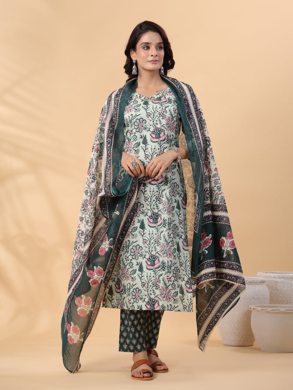 Mint-Green-Cambric-Regular-3-Piece-Kurta-Set