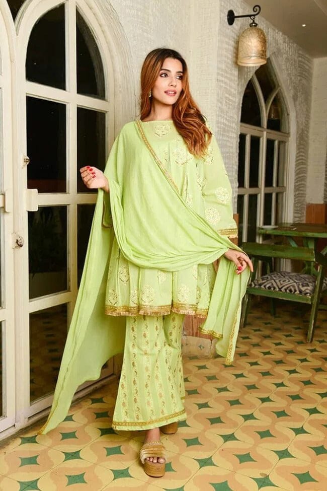 Mint-Green-Cotton-Foil-Print-Sharara-Set