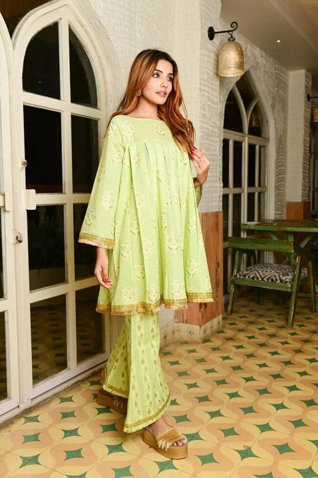 Mint-Green-Cotton-Foil-Print-Sharara-Set