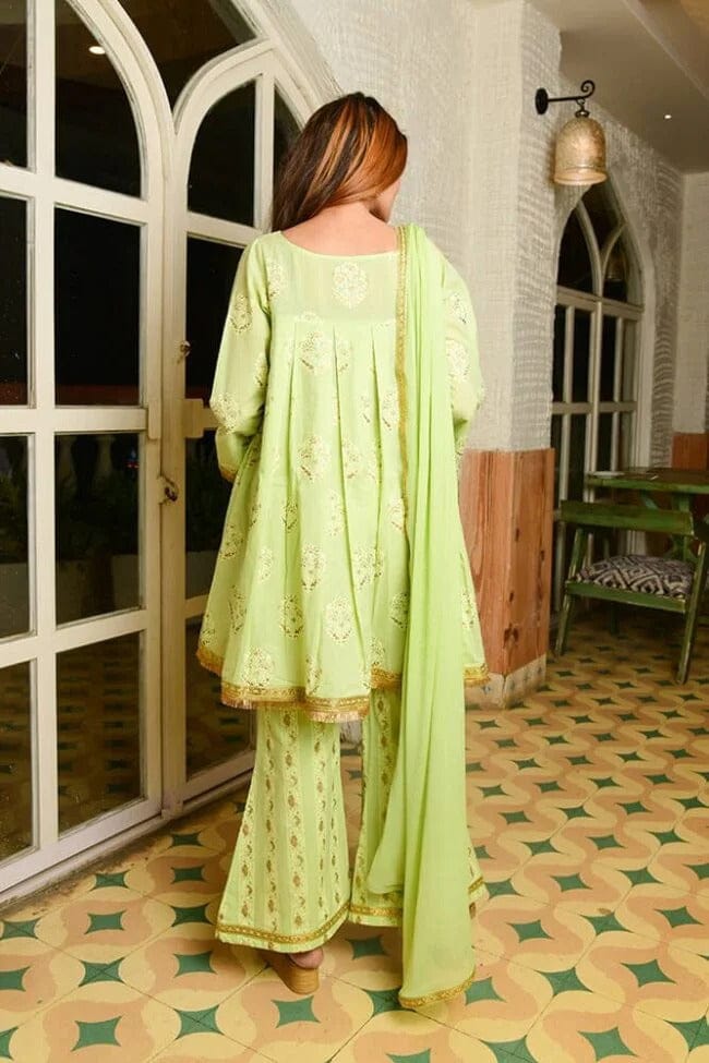 Mint-Green-Cotton-Foil-Print-Sharara-Set