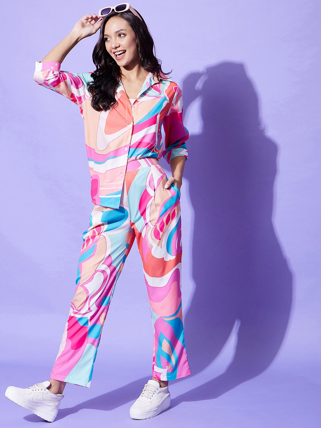 Multi-Color-Polyester-Printed-Co-Ord-Set
