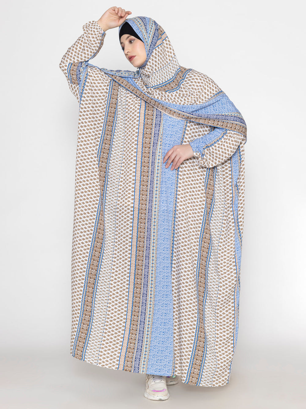 Multi-Colored-Viscose-Royal-Print-Prayer-Gown