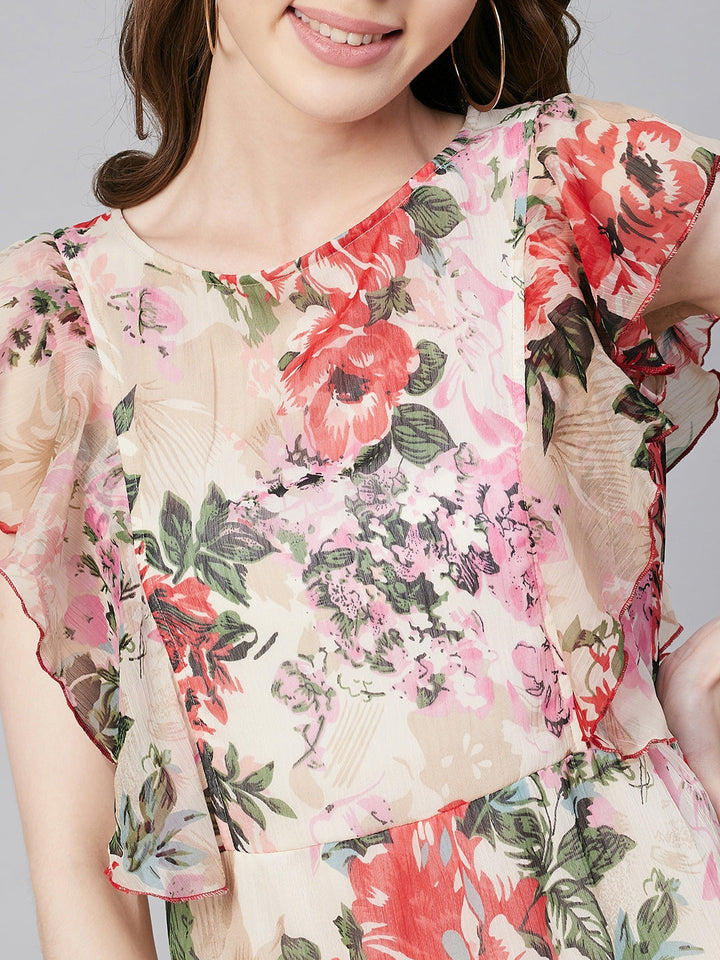 Multicolor-Chiffon-Floral-Maxi-Dress