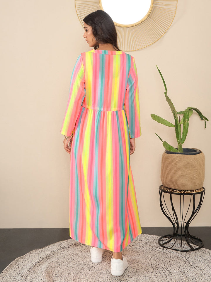 Multicolor-Cotton-&-Polyester-Bright-Rainbow-Printed-Shrug