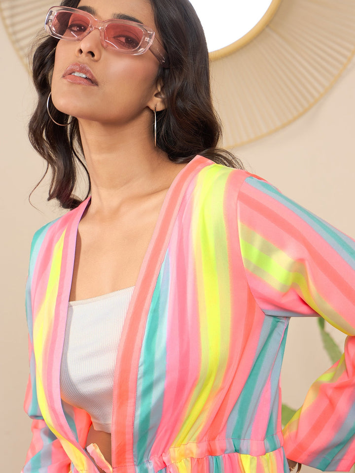Multicolor-Cotton-&-Polyester-Bright-Rainbow-Printed-Shrug