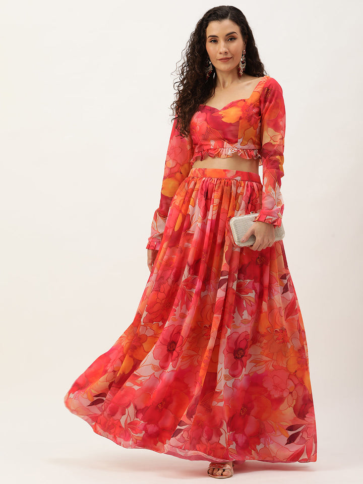 Multicolor-Georgette-Digital-Printed-Co-Ords-Set