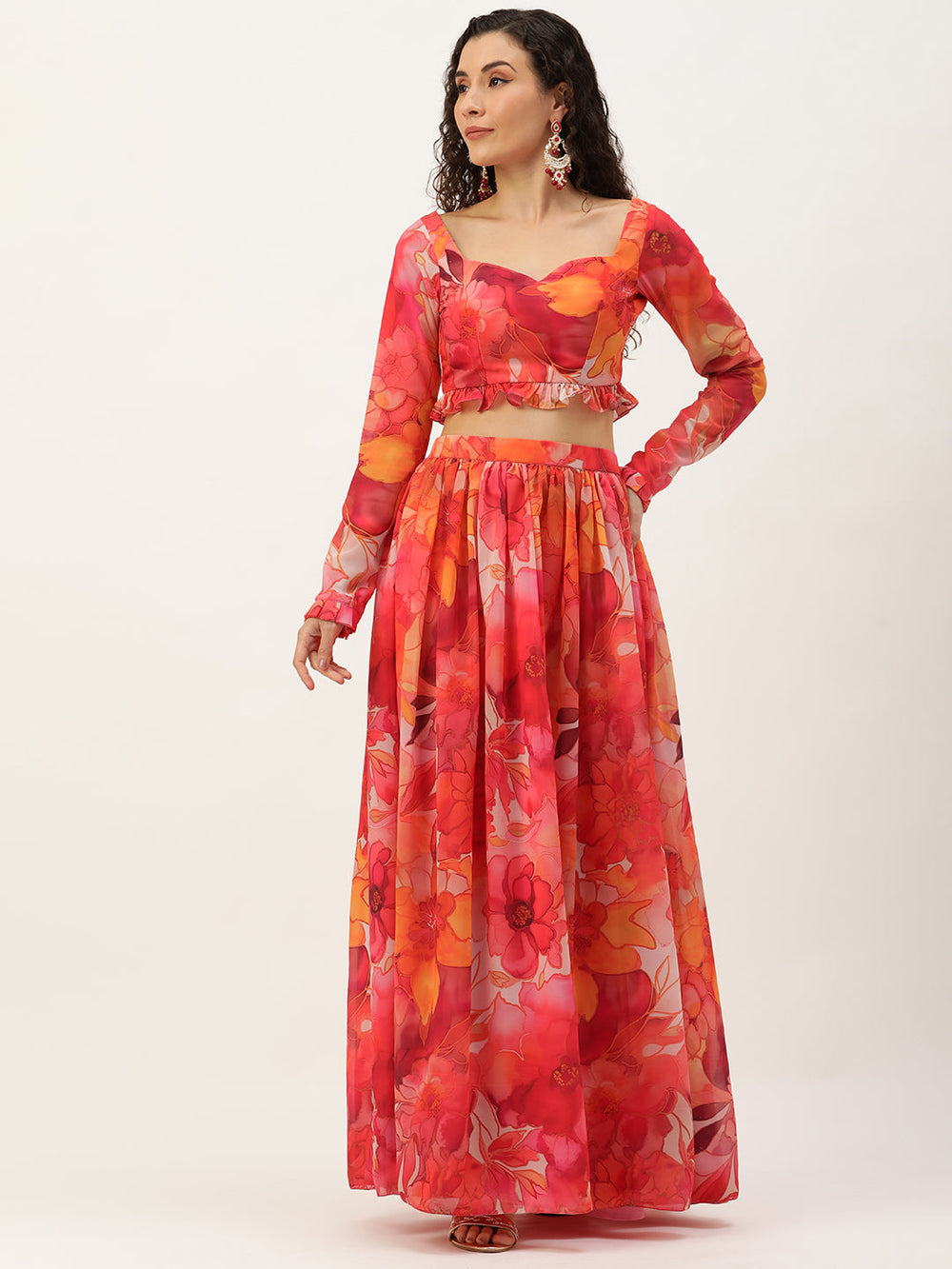 Multicolor-Georgette-Digital-Printed-Co-Ords-Set